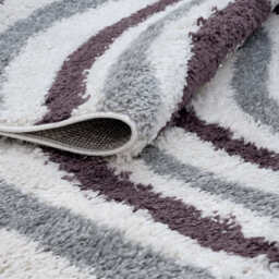 Moodi Shaggy Grey/Purple Smokeberry Rug - thumbnail 4