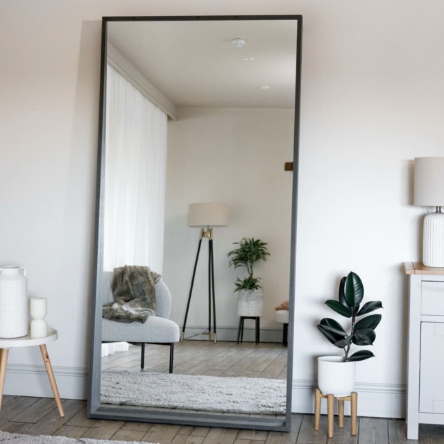 Hanaka - Full Length Black Oak Rectangle Mirror - 200cm x 100cm - image 1