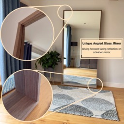 Hanaka - Full Length Black Oak Rectangle Mirror - 200cm x 100cm - thumbnail 3
