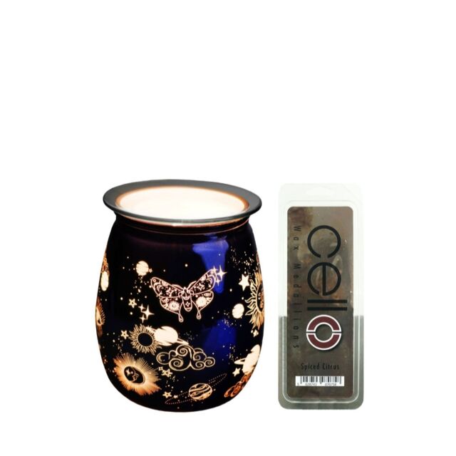 Cello Celestial Glass Electric Melt Burner with Three Medallions