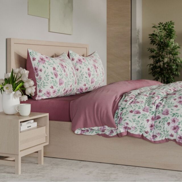 Cozee Home Limited Edition Floral Print 4 Piece Duvet Set