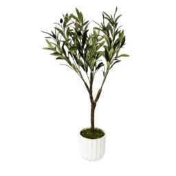 Home Stories Pre Lit Potted Faux Olive Tree with LED Ligths