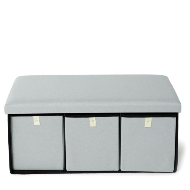Organised Options Collapsible Storage Ottoman with Drawers