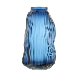 Ottersbrook Blue Glass Wavy Shaped Vase