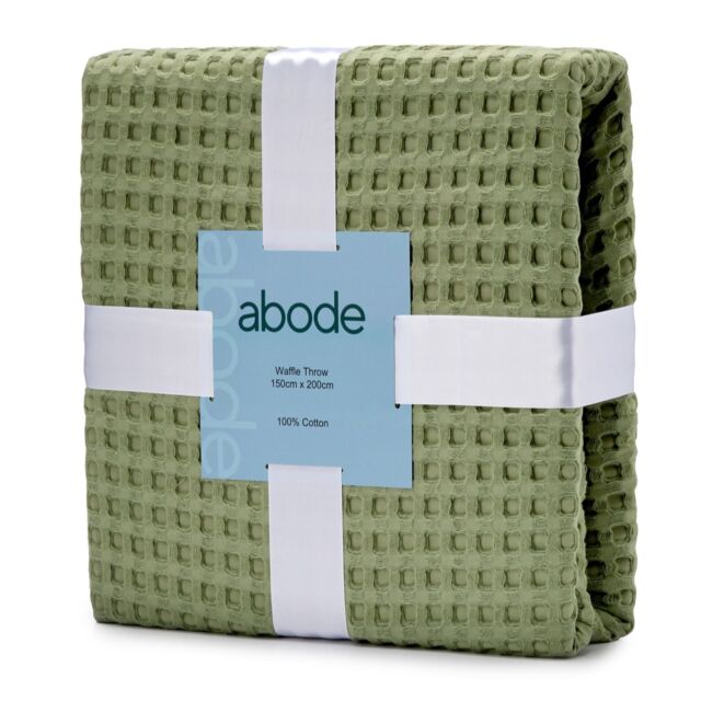 abode 150x200cm 100% Cotton Soft Waffle Throw