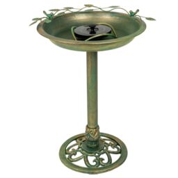 Bernini Solar Colour Changing Steel Bird Bath Fountain