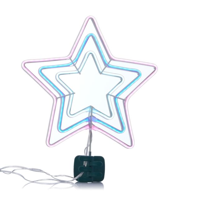 Santa Express Neon Star Tree Topper
