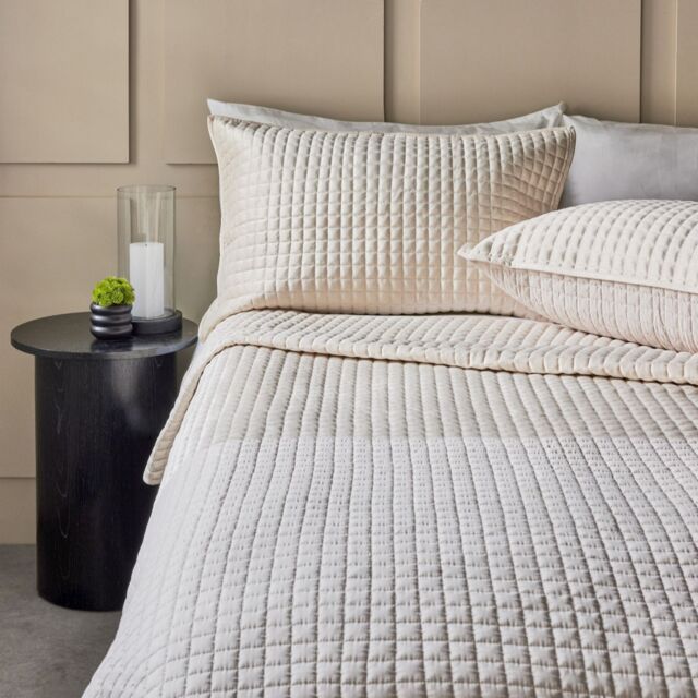 K by Kelly Hoppen Quilted Bedspread and Set of 2 Decorative Pillowc...