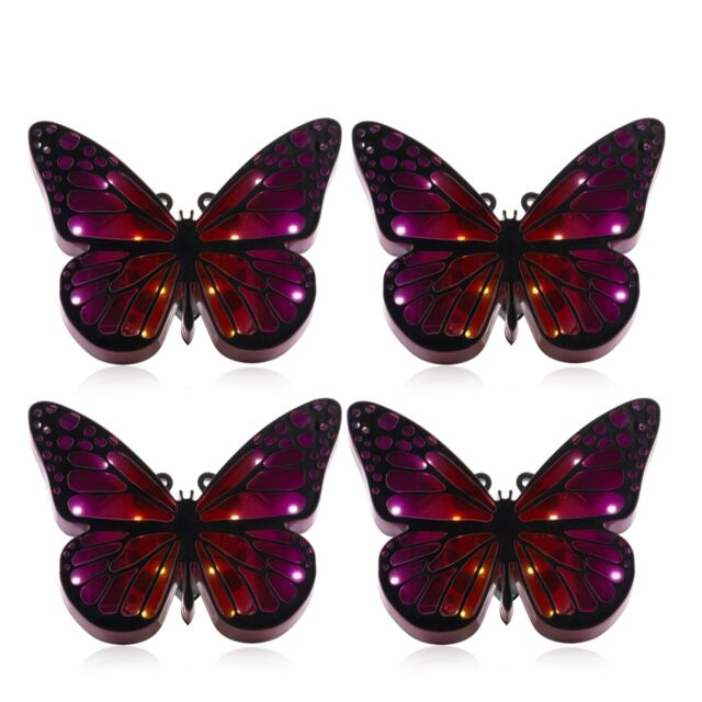 Garden Stories Set of 4 Solar Butterfly Ground Stake Lights