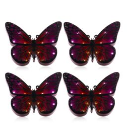 Garden Stories Set of 4 Solar Butterfly Ground Stake Lights