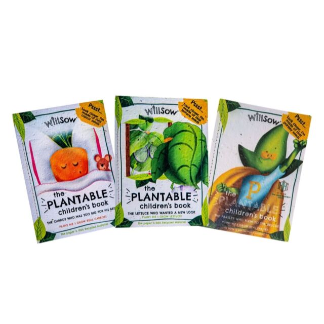 Willsow Plantable Childrens Books: Carrot, Lettuce & Parsley Trio