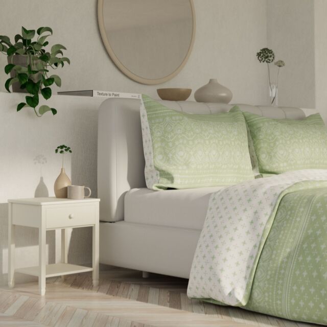 Sara by Sara Davies Cotton Blend Reversible Lace 3 Pc Duvet Set