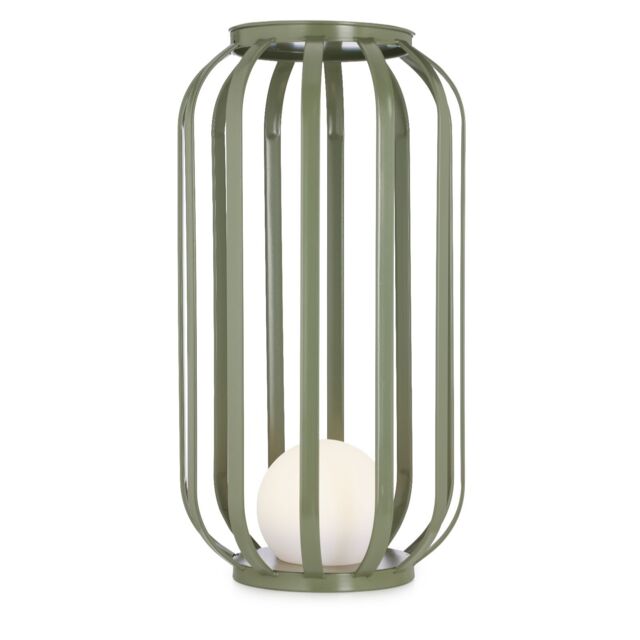 abode Outdoor Tall Metal Plant Stand Table with Orb Light