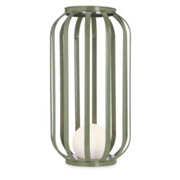 abode Outdoor Tall Metal Plant Stand Table with Orb Light