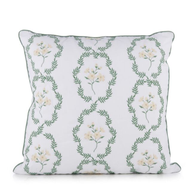 Cozee Home Floral Embroidery Square Cushion