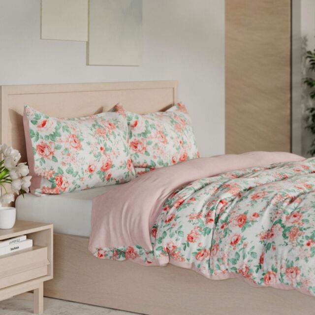 Outlet Cozee Home Velvetsoft Rose Garden 3 Piece Duvet Set
