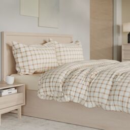 Cozee Home Fleece Reversible Tartan 4 Piece Duvet Set