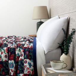 Sara by Sara Davies Quilted Floral Bedspread with Velvet Border