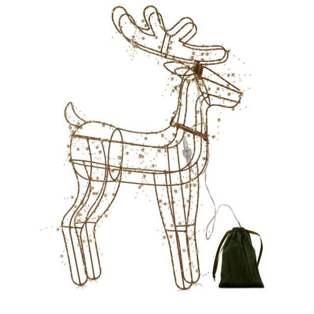 Sara By Sara Davies 60cm Pre Lit Beaded Reindeer
