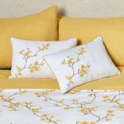Cozee Home Floral Embroidery Rectangle Cushion
