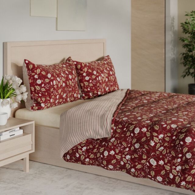 Cozee Home Fleece Ivy 4 Piece Duvet Set