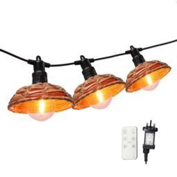 Sara by Sara Davies Garden Festoon Solar Lights with Rattan Shade