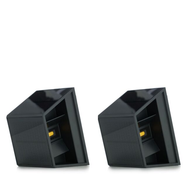Garden Reflections 2 x Rectangle Solar Wall Lights with Sensor Adju...