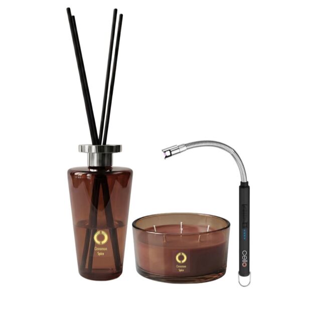 Cello Lux Diffuser 1L & Lux 5 Wick Candle 600gm with Lighter
