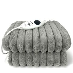 Cozee Home Ribbed Faux Fur and Velvetsoft Heated Throw with 9 Heat...