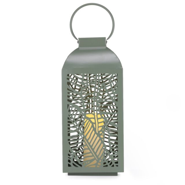 Garden Stories Large Metal Outdoor Lantern with LED Candle
