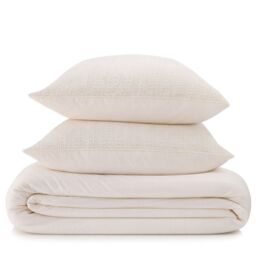 abode 100% Cotton Waffle 3 Piece Duvet Set