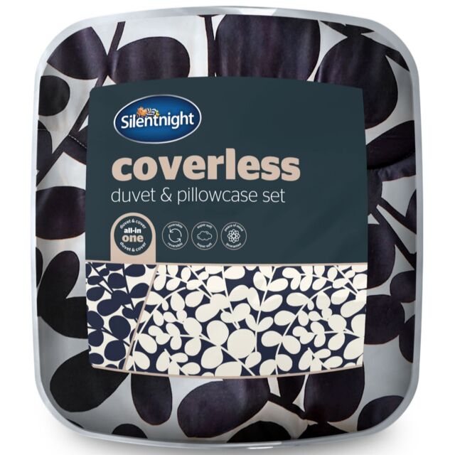 Silentnight Coverless Leaf Print Duvet and Pillowcase set