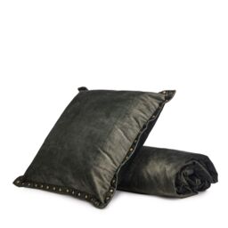 Otters Brook Green Velvet Square Cushion and Throw Set