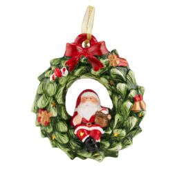 Santa Express 27cm Ceramic Hanging Santa Wreath