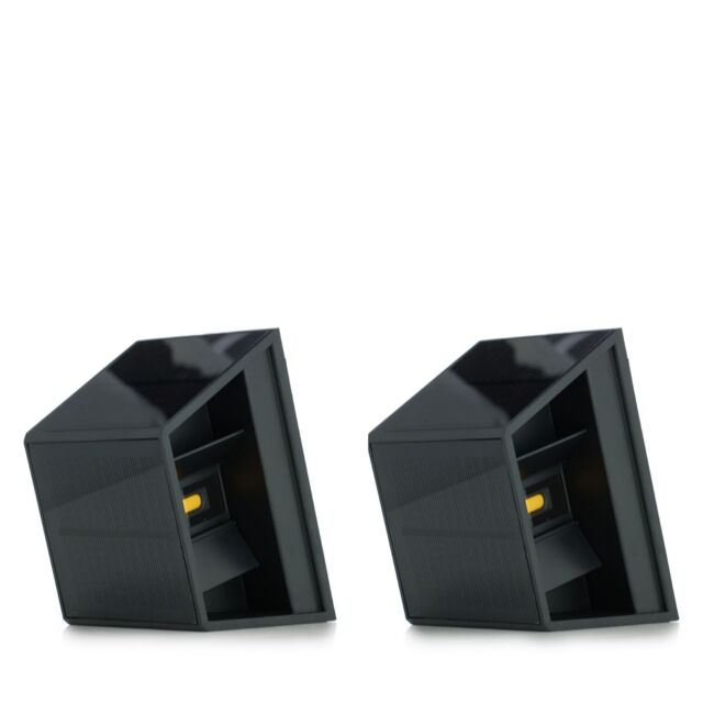 Outlet Garden Reflections 2 x Rectangle Solar Wall Lights Adjustabl...
