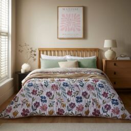 Night Lark Seersucker Autumn Meadow Coverless 10.5 Tog Duvet & Pill...