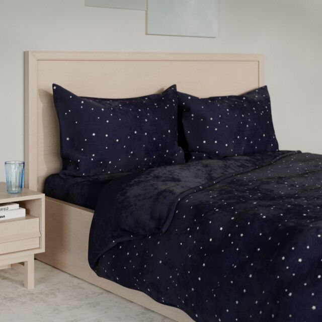 Cozee Home Velvetsoft Starry Night 4 Piece Duvet Set