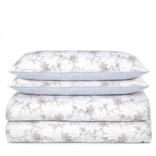 Sara by  Sara Davies Cotton Blend Reversible Floral 3 Piece Duvet Set