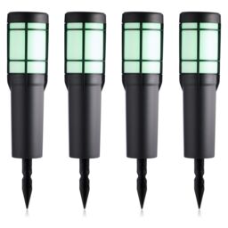 Garden Stories Set of 4 Dual Function Flame Effect Solar Lights