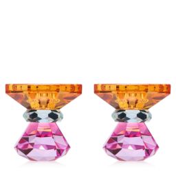 Home Stories Set of 2 Deluxe Crystal Candle Holders