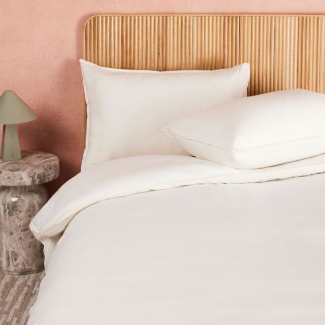 abode 100% Washed Cotton Percale 3 Piece Duvet Set