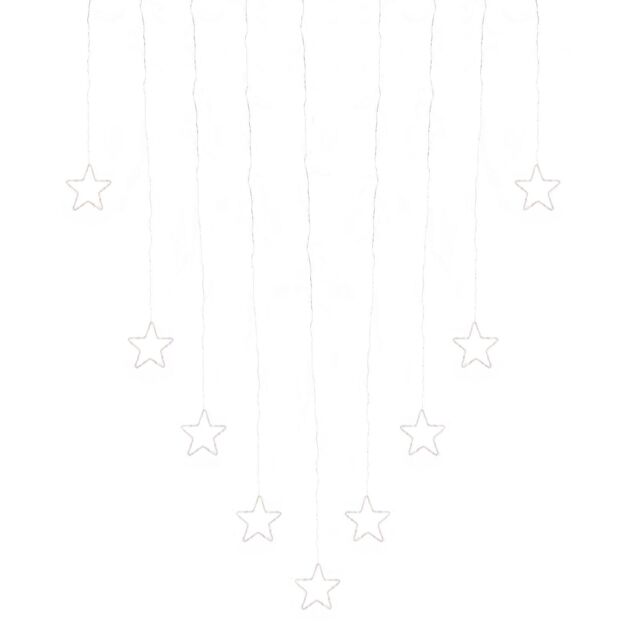 Outlet Festive Pastel Star LED Curtain With 10 Window Stickers