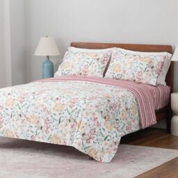 Outlet Cozee Home Reversible Butterfly Floral 4 Piece Duvet Set