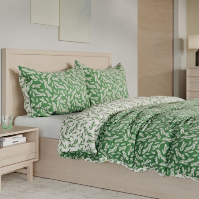 Cozee Home Velvetsoft Evergreen 3 Piece Duvet Set