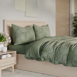 Cozee Home Oversized Leaf Tufted 4 Piece Velvetsoft Duvet Set