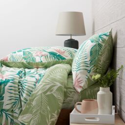 Supersoft by Cozee Home Palm Print Reversible 4 Piece Duvet Set