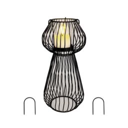 K by Kelly Hoppen Wavy Line Indoor Outdoor Candle Holder with LED C...