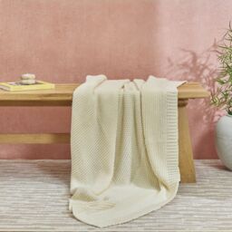 abode Plain Knit Throw