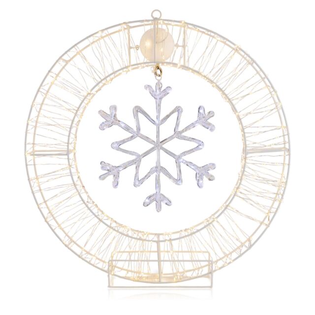 Home Stories Indoor / Outdoor 50cm Rotating Snowflake Wreath Ornament