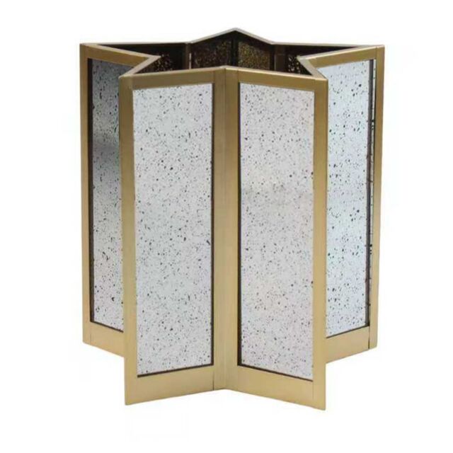 Home Stories Pre Lit Mercury Glass Star Lantern With LED Wax Candle